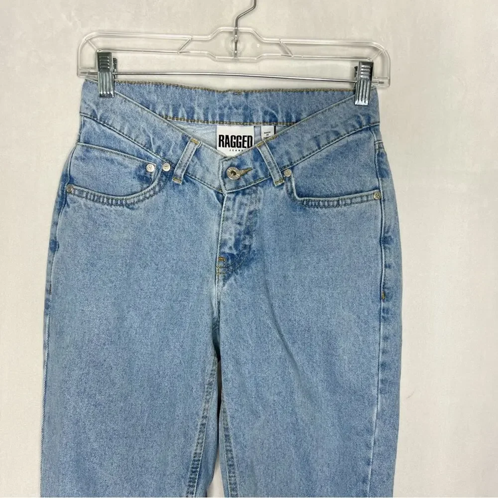 RAGGED PRIEST / light wash v-front straight leg jeans / 24